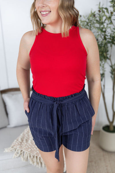 IN STOCK Libby Linen Shorts - Navy FINAL SALE