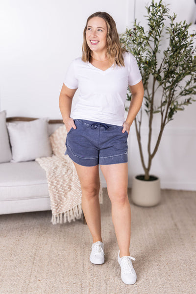 IN STOCK French Terry Stevie Shorts - Nautical Navy FINAL SALE