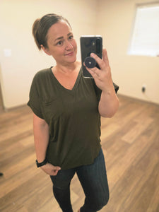 IN STOCK Sierra Pocket Top - Olive