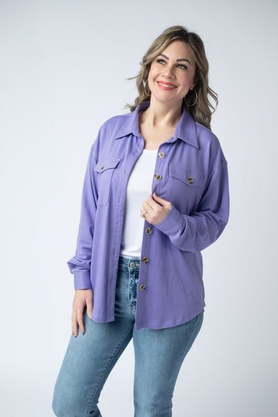 IN STOCK Brenna Button Down Top - Purple