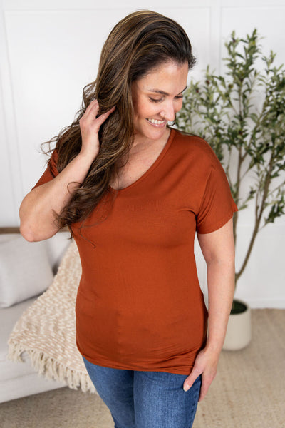 IN STOCK Chloe Cozy Tee - Rust