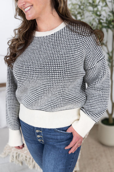IN STOCK Charlotte Sweater - Black and Cream