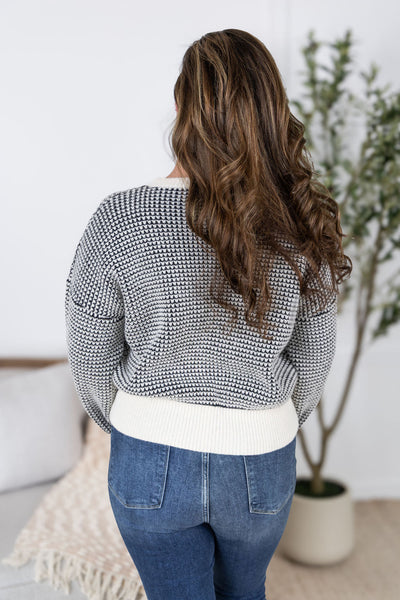 IN STOCK Charlotte Sweater - Black and Cream