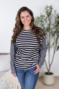 IN STOCK Mixed Stripes Pullover Top