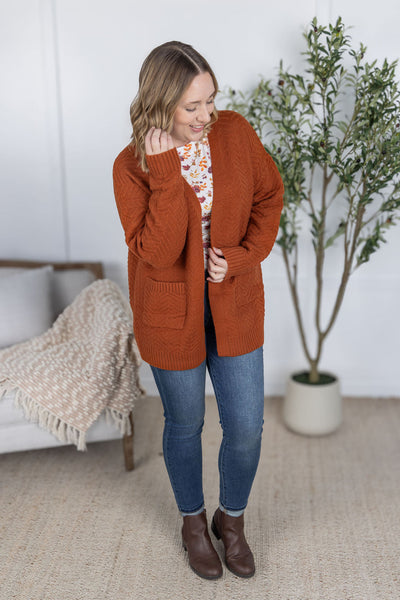 IN STOCK Billie Open Knit Cardigan - Rust