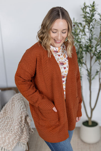 IN STOCK Billie Open Knit Cardigan - Rust
