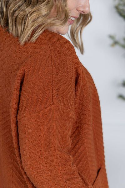 IN STOCK Billie Open Knit Cardigan - Rust