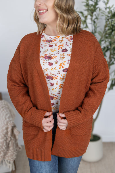 IN STOCK Billie Open Knit Cardigan - Rust