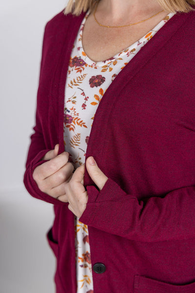 IN STOCK Cori Cardigan - Burgundy