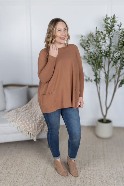IN STOCK Naomi Pocket Sweater - Latte
