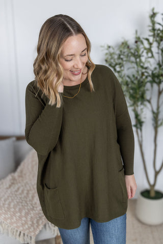 IN STOCK Naomi Pocket Sweater - Olive