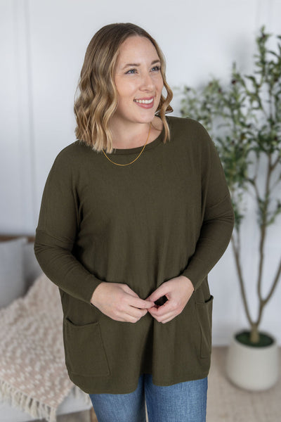 IN STOCK Naomi Pocket Sweater - Olive