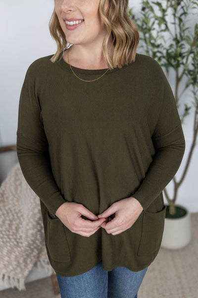 IN STOCK Naomi Pocket Sweater - Olive