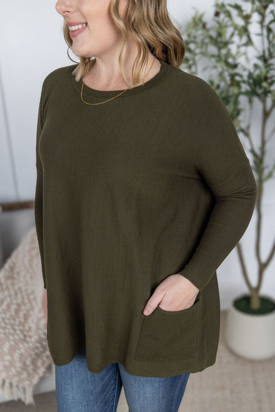 IN STOCK Naomi Pocket Sweater - Olive