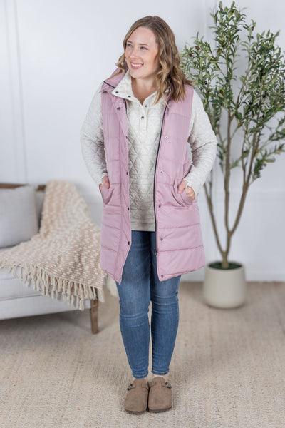 IN STOCK Harlow Long Vest - Blush
