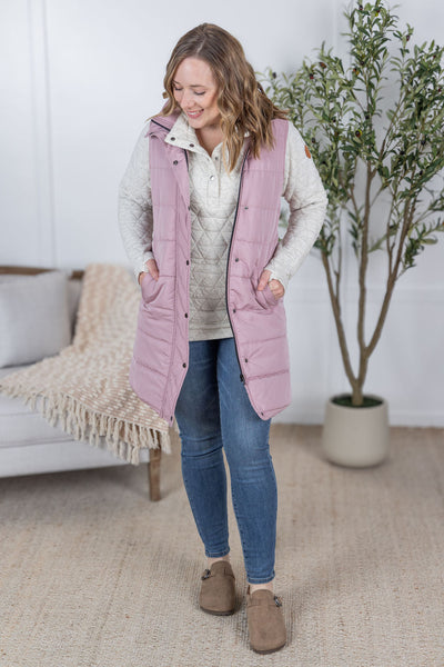 IN STOCK Harlow Long Vest - Blush