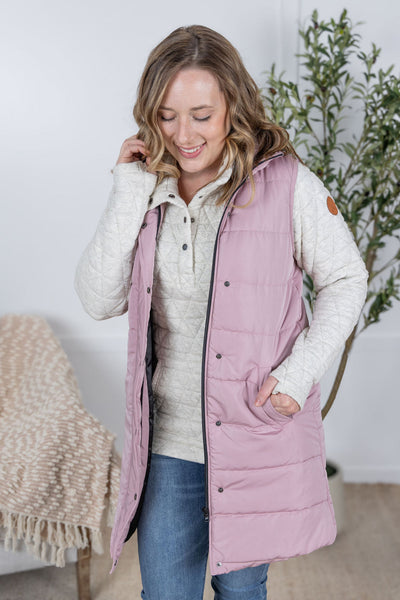 IN STOCK Harlow Long Vest - Blush