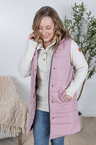 IN STOCK Harlow Long Vest - Blush
