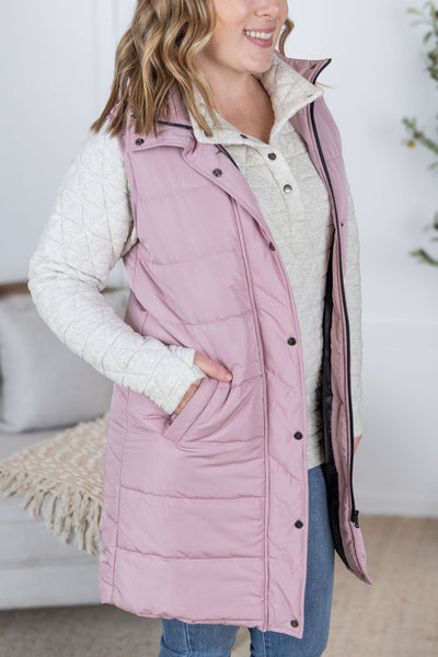 IN STOCK Harlow Long Vest - Blush
