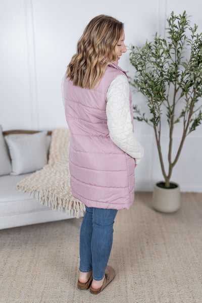 IN STOCK Harlow Long Vest - Blush