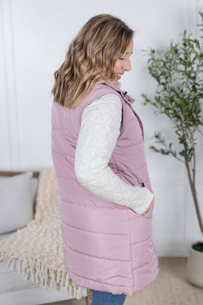 IN STOCK Harlow Long Vest - Blush