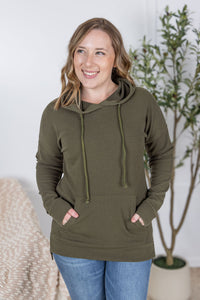 IN STOCK Kacey Ribbed Hoodie - Olive