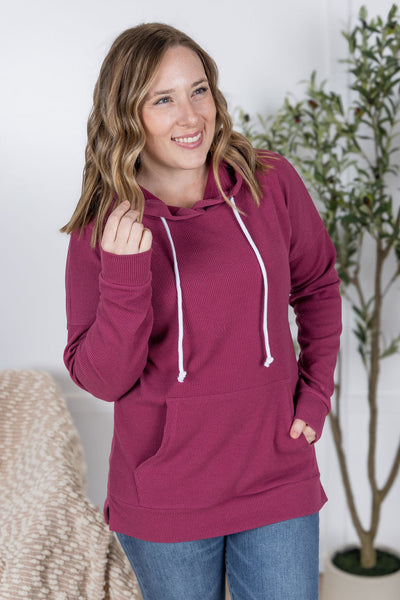 IN STOCK Kacey Ribbed Hoodie - Mulberry