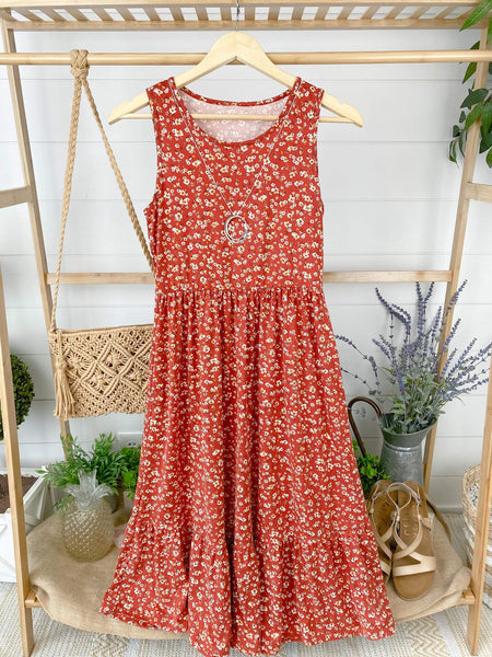 Bailey Dress - Rust Floral