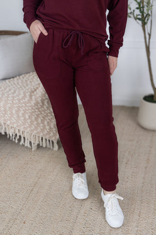 IN STOCK Corrine Joggers - Burgundy