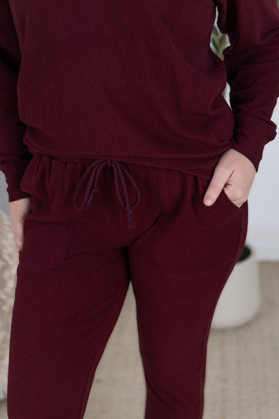 IN STOCK Corrine Joggers - Burgundy