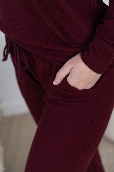 IN STOCK Corrine Joggers - Burgundy