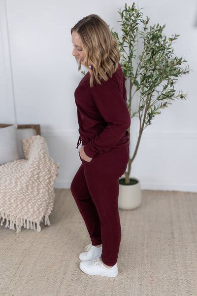 IN STOCK Corrine Joggers - Burgundy