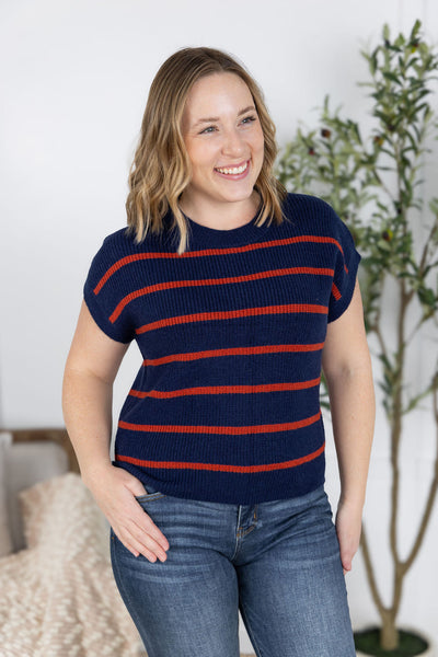 IN STOCK Striped Sweater Top - Navy