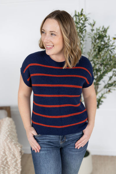 IN STOCK Striped Sweater Top - Navy