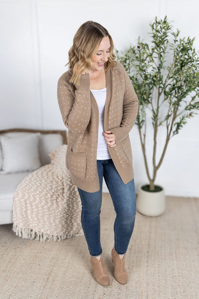 IN STOCK Dalilah Dot Cardigan - Tan