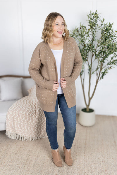 IN STOCK Dalilah Dot Cardigan - Tan