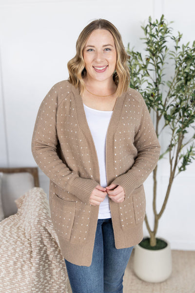 IN STOCK Dalilah Dot Cardigan - Tan