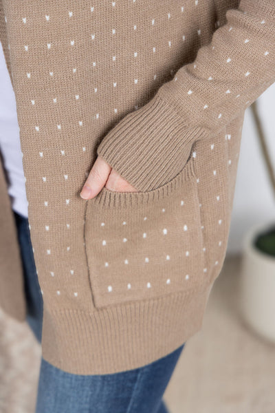 IN STOCK Dalilah Dot Cardigan - Tan