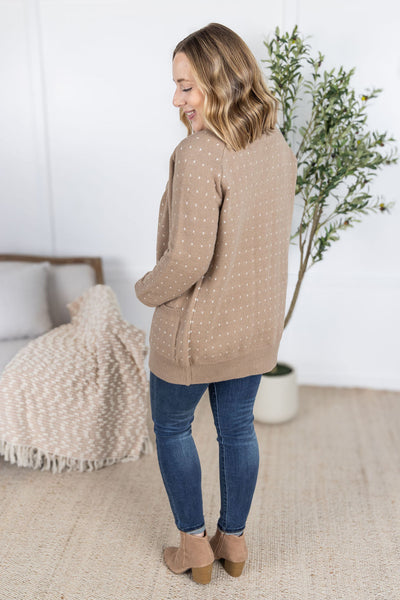 IN STOCK Dalilah Dot Cardigan - Tan
