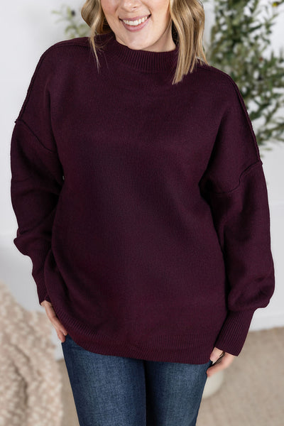 IN STOCK Aurora Cozy Sweater - Burgundy