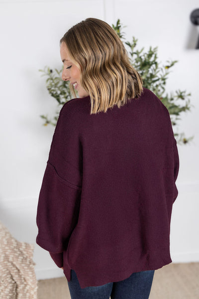 IN STOCK Aurora Cozy Sweater - Burgundy