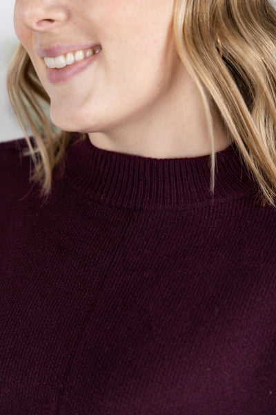 IN STOCK Aurora Cozy Sweater - Burgundy