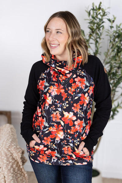 IN STOCK Zoey ZipCowl Sweatshirt - Sunset Floral