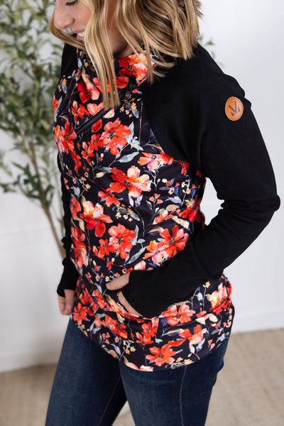IN STOCK Zoey ZipCowl Sweatshirt - Sunset Floral