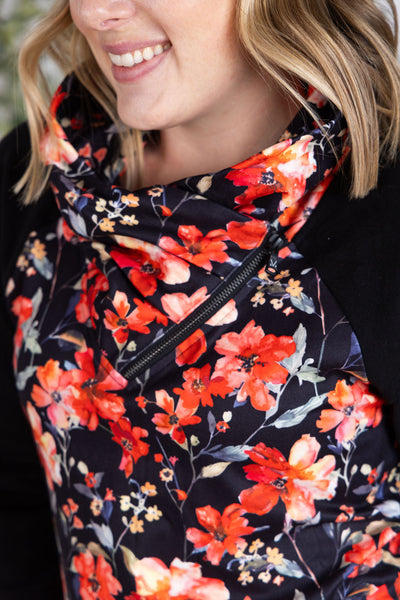 IN STOCK Zoey ZipCowl Sweatshirt - Sunset Floral