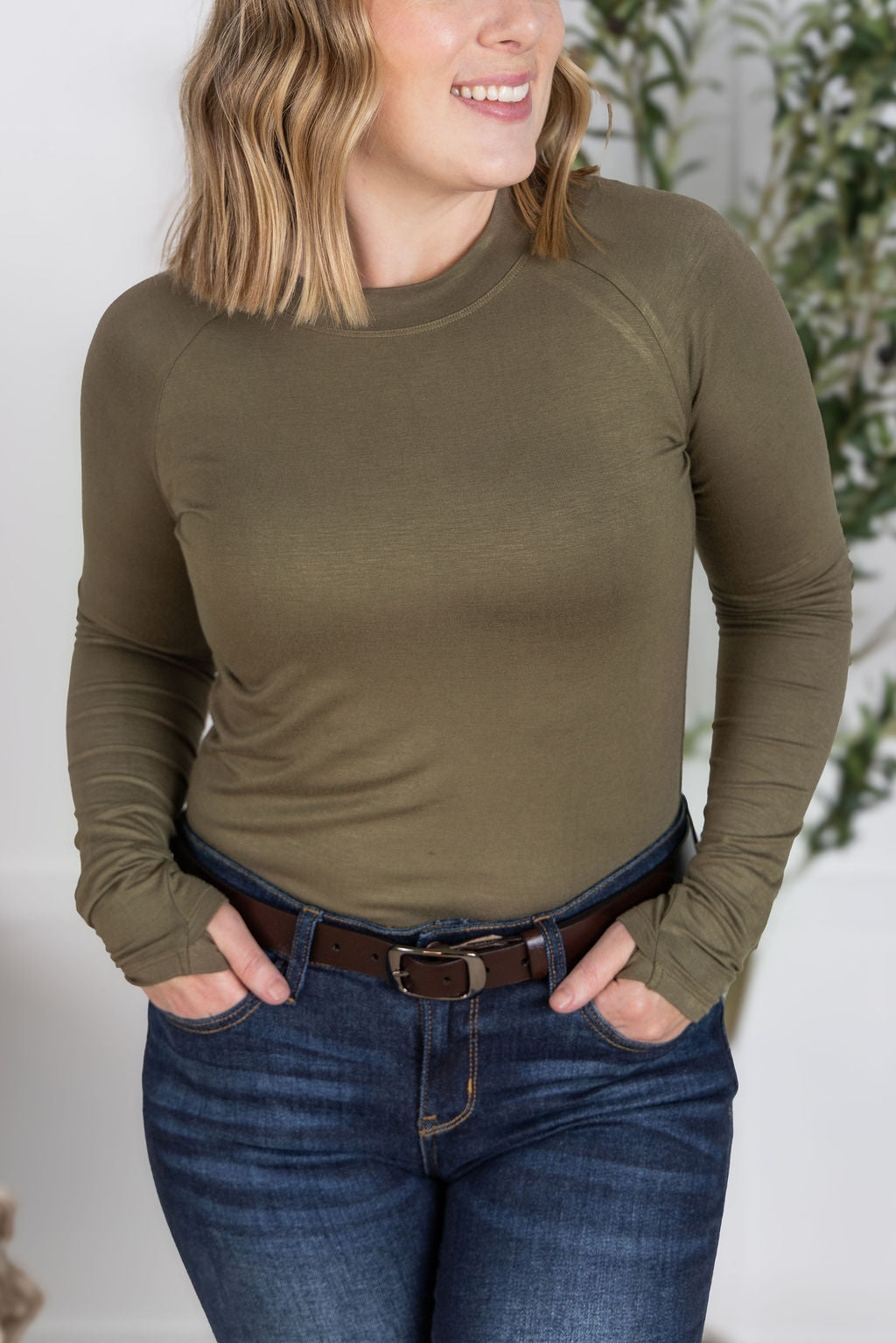 IN STOCK Blair Long Sleeve Top - Olive
