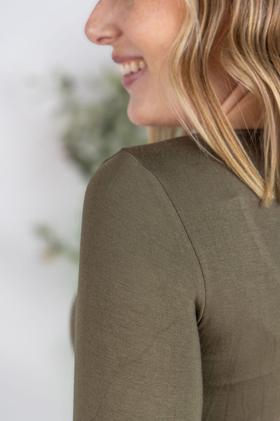 IN STOCK Alyssa Long Sleeve Top - Olive