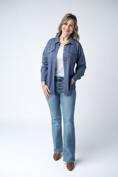 IN STOCK Brenna Button Down Top - Denim