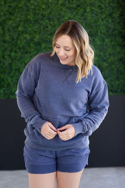IN STOCK Vintage Wash Pocket Pullover - Nautical Navy