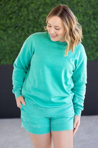 IN STOCK Vintage Wash Pullover - Caribbean Green